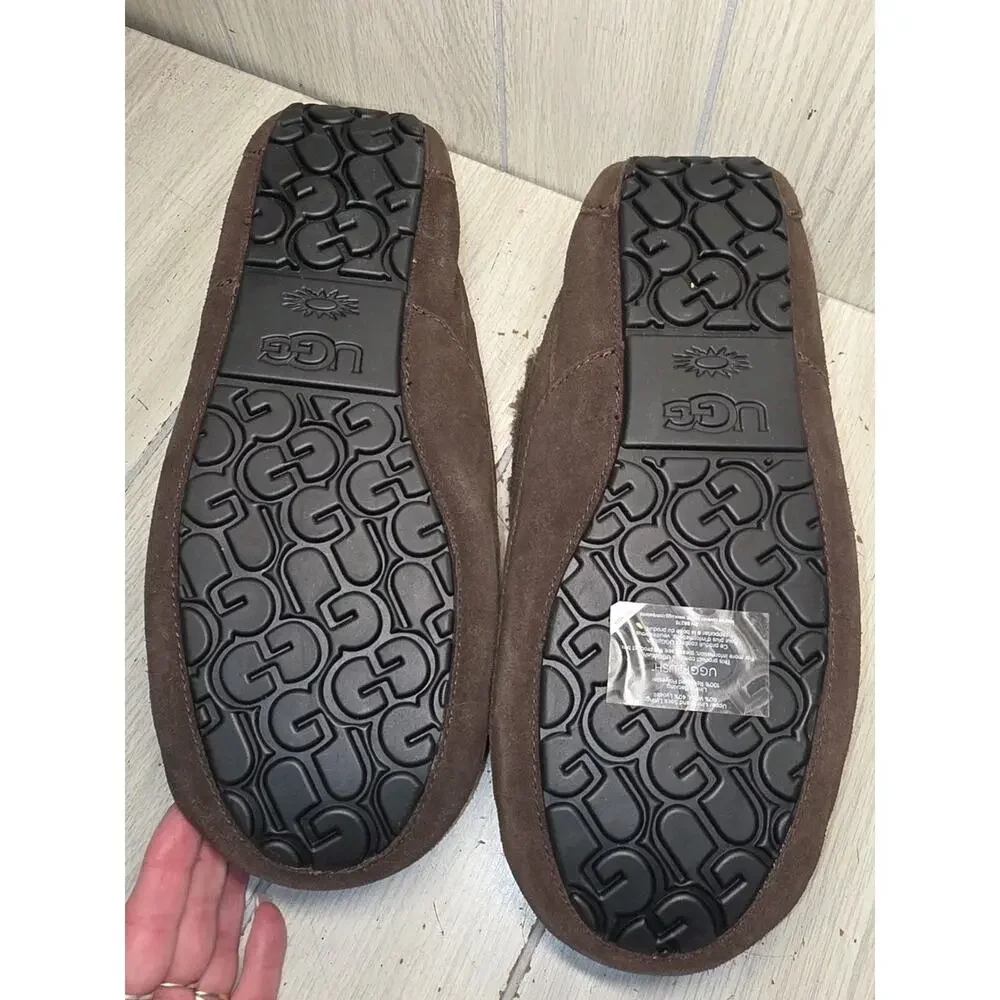 UGG ASCOT 3233 MEN Moccasins Slippers Brown WOOL Suede Sheepskin US 15 New